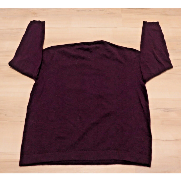 Neiman Marcus Men XL Merino Wool Pullover V-Neck Sweater Modern Fit Purple READ - Picture 2 of 7
